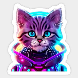 Cyborg Cat From Outer Space Sticker